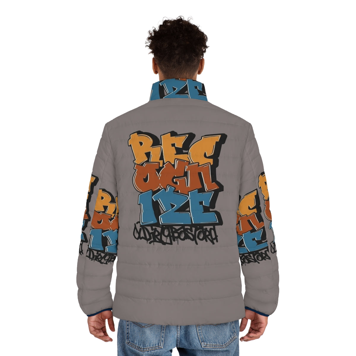 Odb Ol Dirty Bastard Recognize Graffiti Puffer Jacket - men back