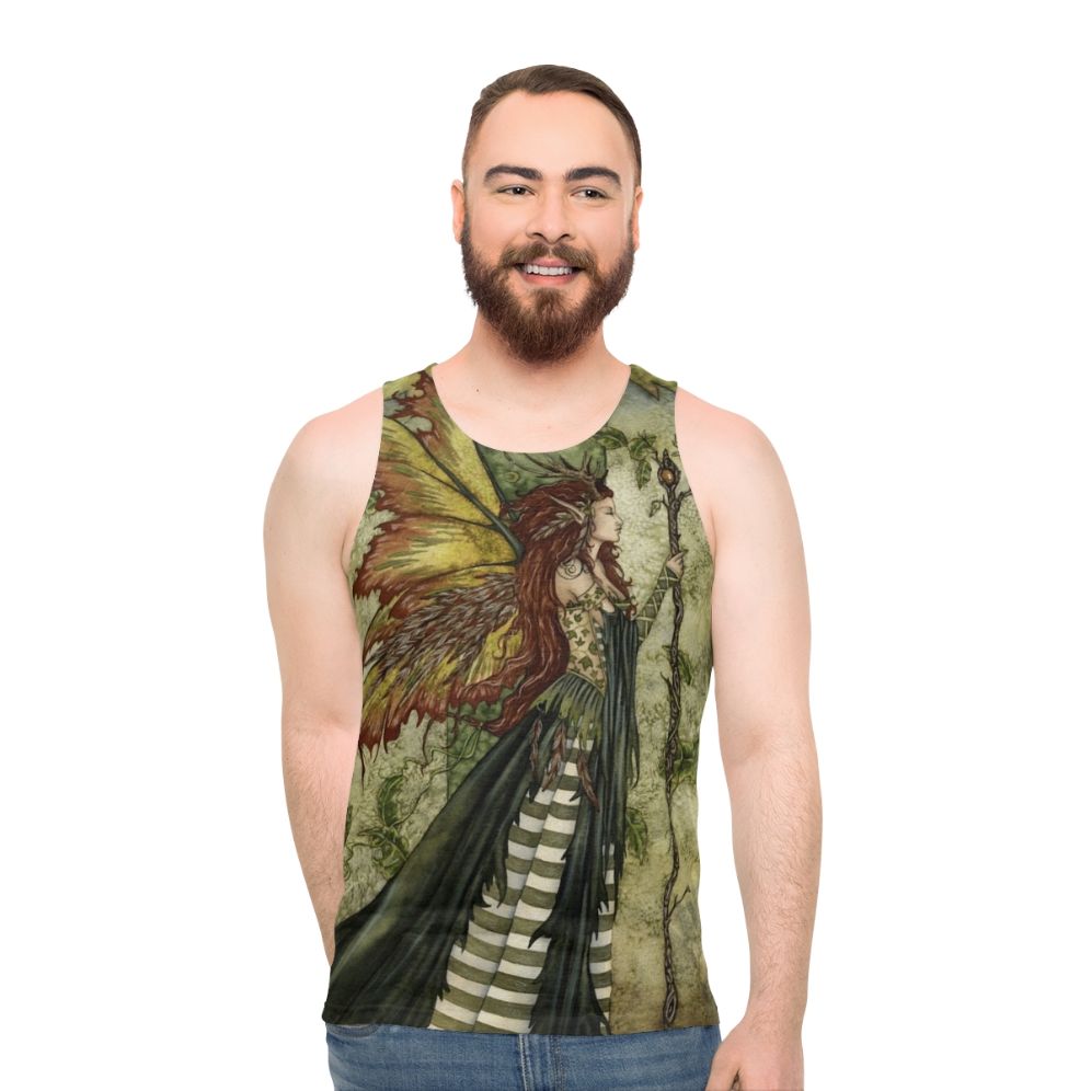 Enchanting green fairy unisex tank top - men