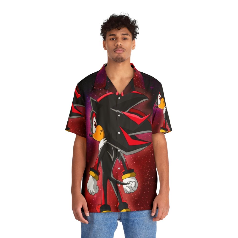 Neon Shadow the Hedgehog Hawaiian Shirt - People Front