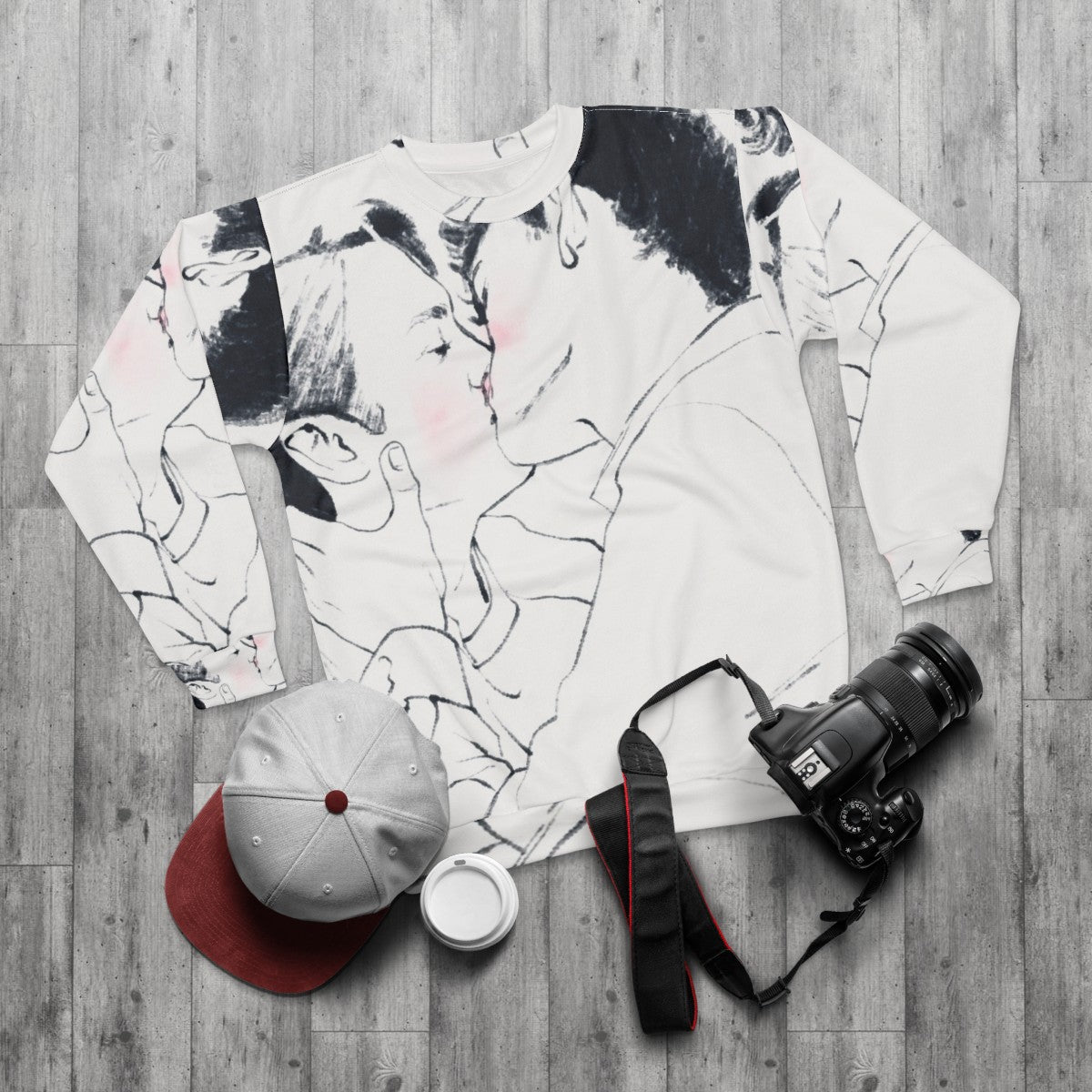 Heartstopper Kiss LGBTQ Sweatshirt - flat lay