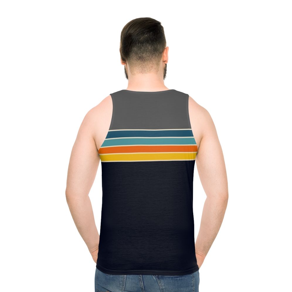 Retro 70s Stripes Unisex Tank Top - men back