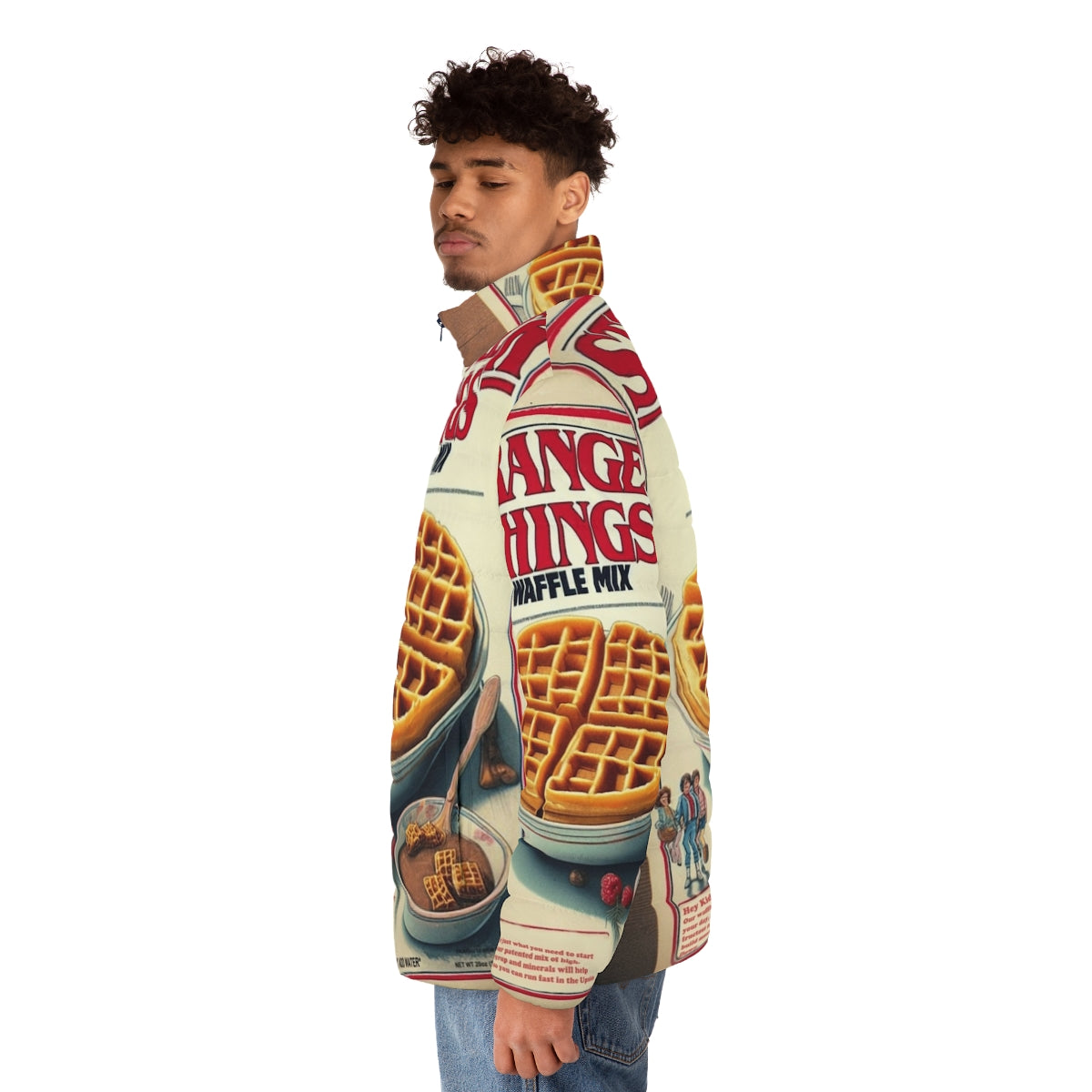 Waffle Mix Puffer Jacket, Stranger Things-inspired winter outerwear - men side left