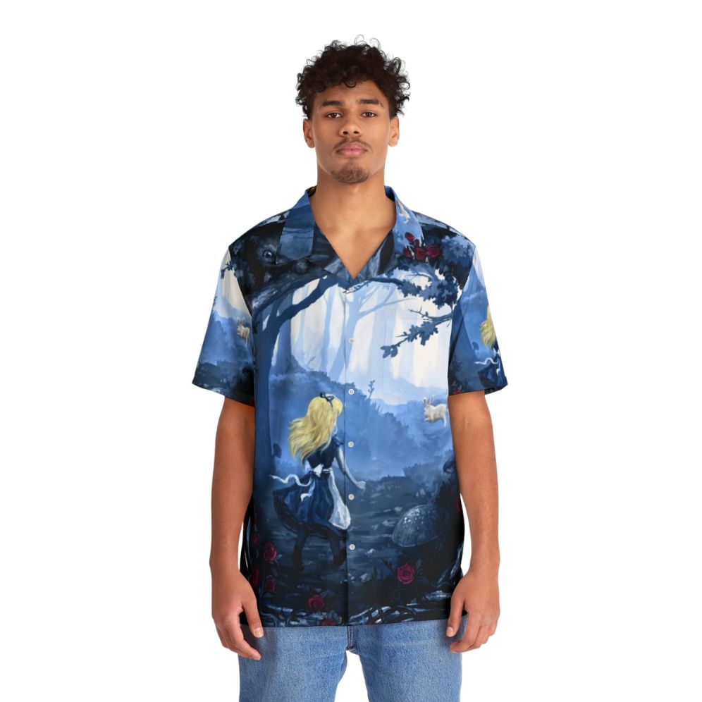 Alice in Wonderland fantasy hawaiian shirt with cheshire cat - Lifestyle