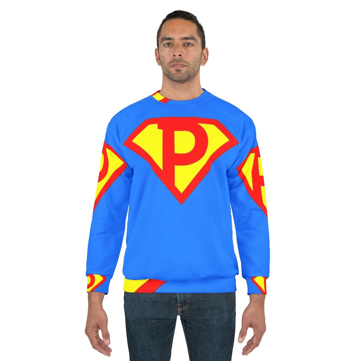 Letter A-Z Superhero Graphic Sweatshirt - men