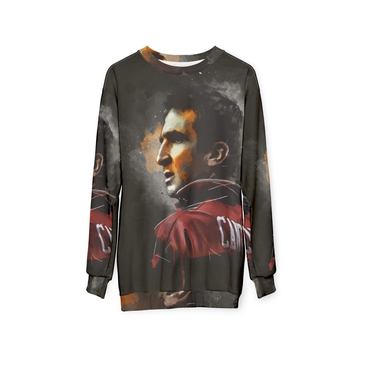 Eric Cantona Painting Sweatshirt for Manchester United Fans - hanging