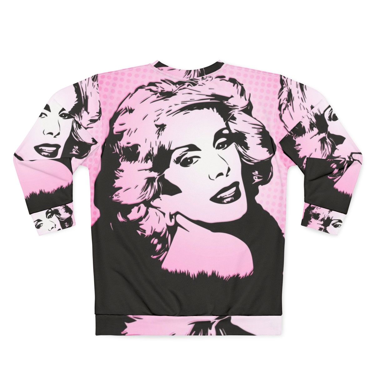 Joan Rivers Pop Art Sweatshirt featuring a vibrant portrait of the iconic comedian - Back