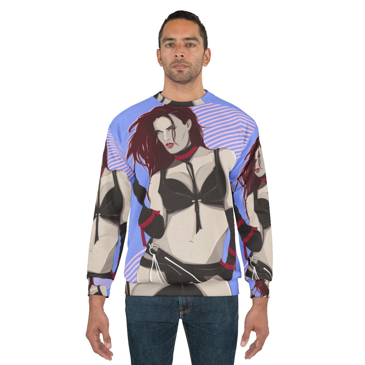 Fiery Diva Sweatshirt - Female Wrestling Pop Art Digital Illustration - men