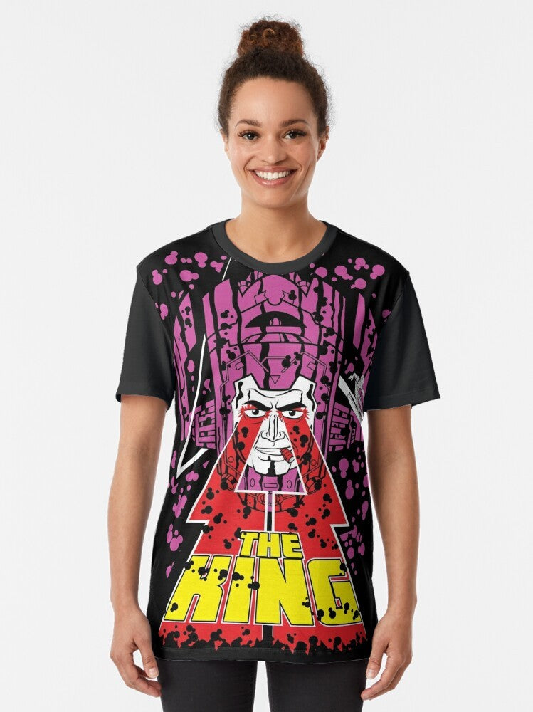 The King Graphic T-Shirt featuring comic book inspired designs including Marvel and DC characters - Women