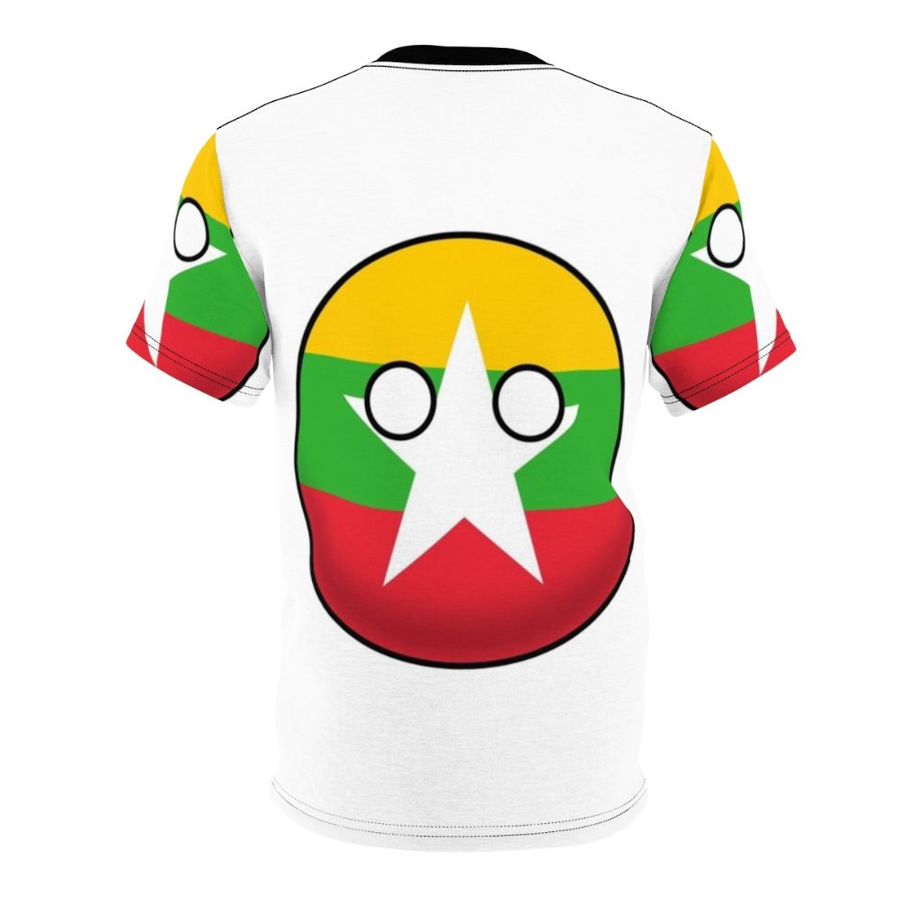 Myanmar Countryball Design Printed on a High-Quality T-Shirt - Back