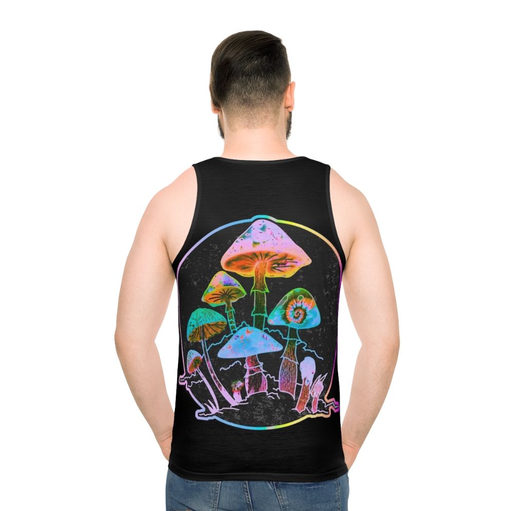 Psychedelic mushroom-inspired unisex tank top - men back