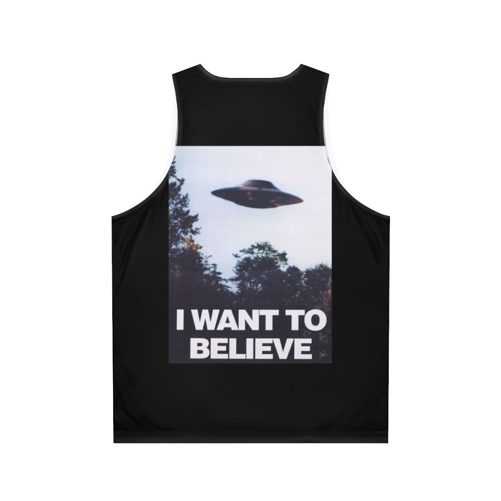 Unisex "I Want to Believe" X-Files Themed Tank Top - Back