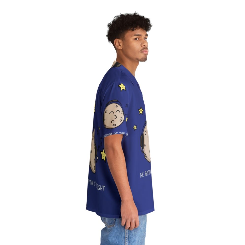 Rhythm of the Night Hawaiian Shirt with Moon and Star Pattern - People Pight