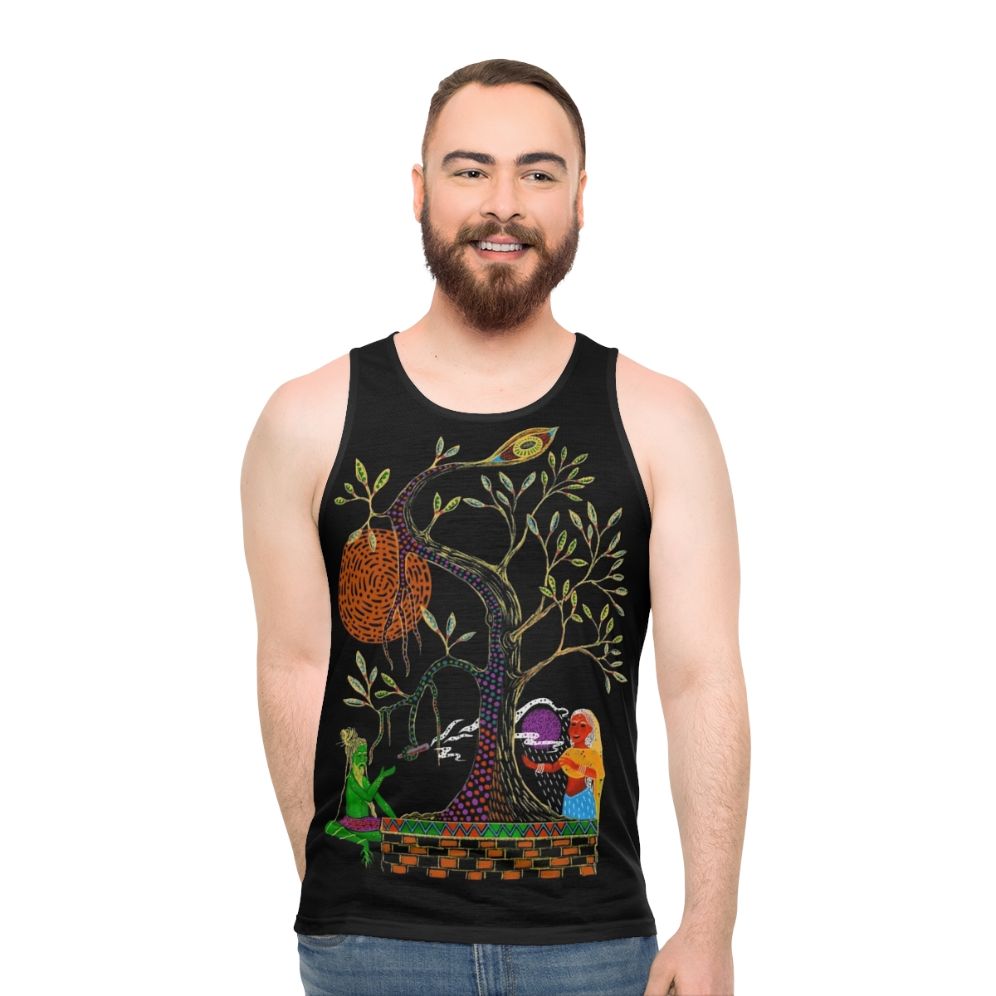 Trippy visionary meditating yogi unisex tank top - men