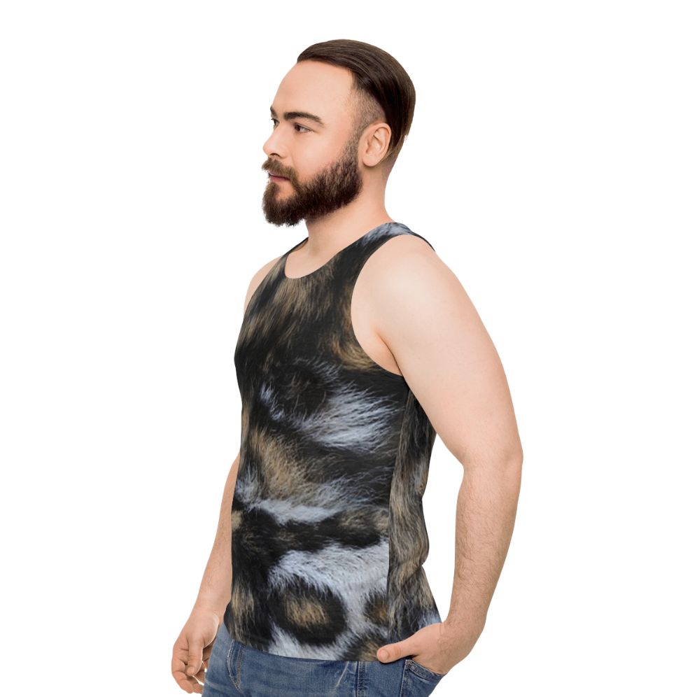 Unisex tank top with African wild dog print design - men side