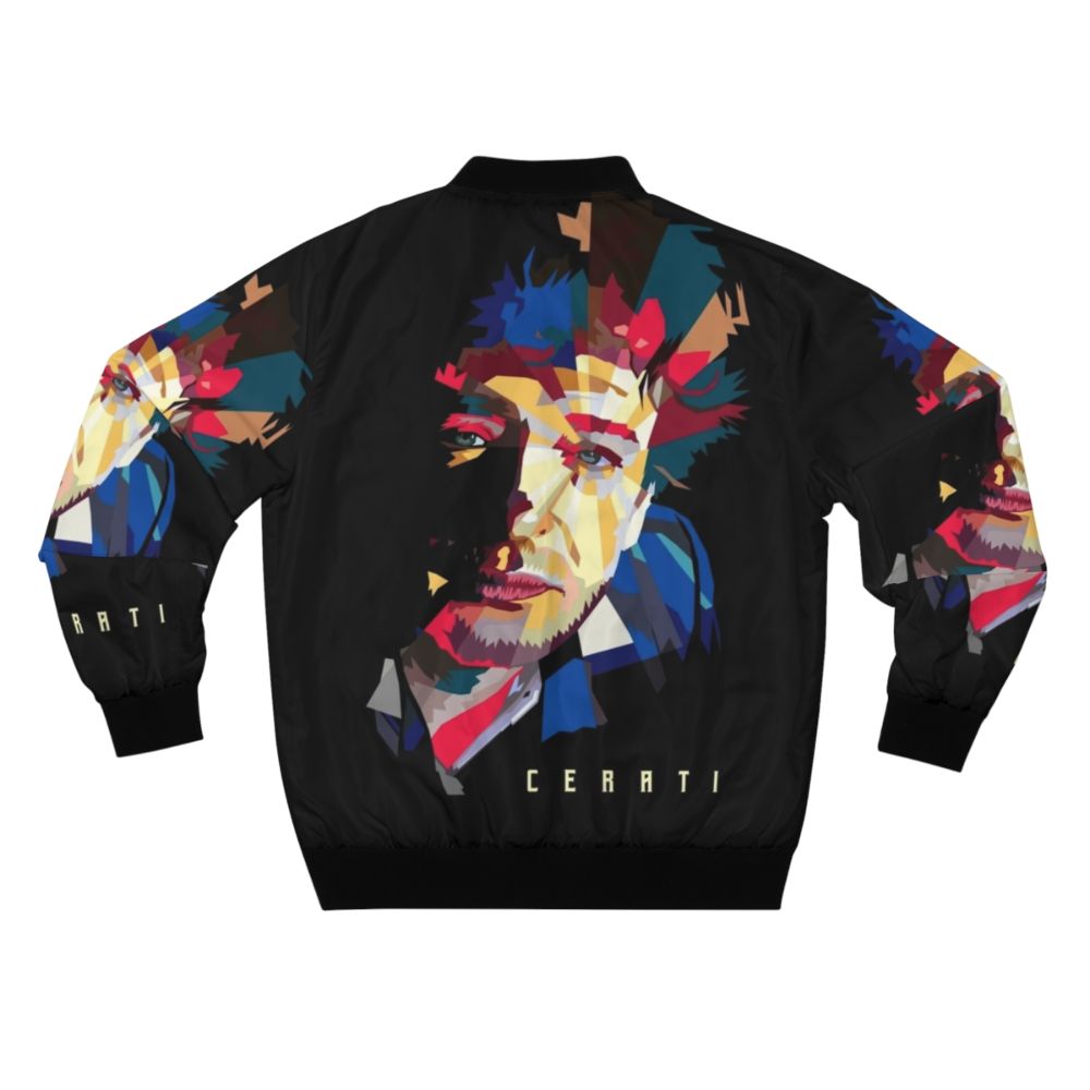 Gustavo Cerati inspired bomber jacket featuring low poly design elements - Back