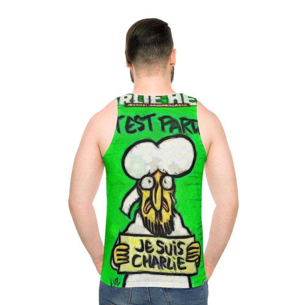 Tribute to Charlie Hebdo Unisex Tank Top - men back