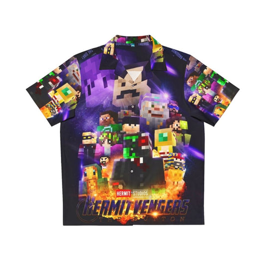 Hermitcraft Avengers Hawaiian Shirt with Minecraft Elements