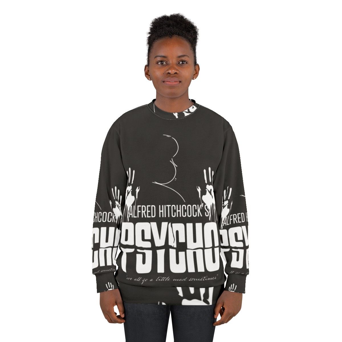 Alfred Hitchcock Psycho Vintage Black and White Sweatshirt - women