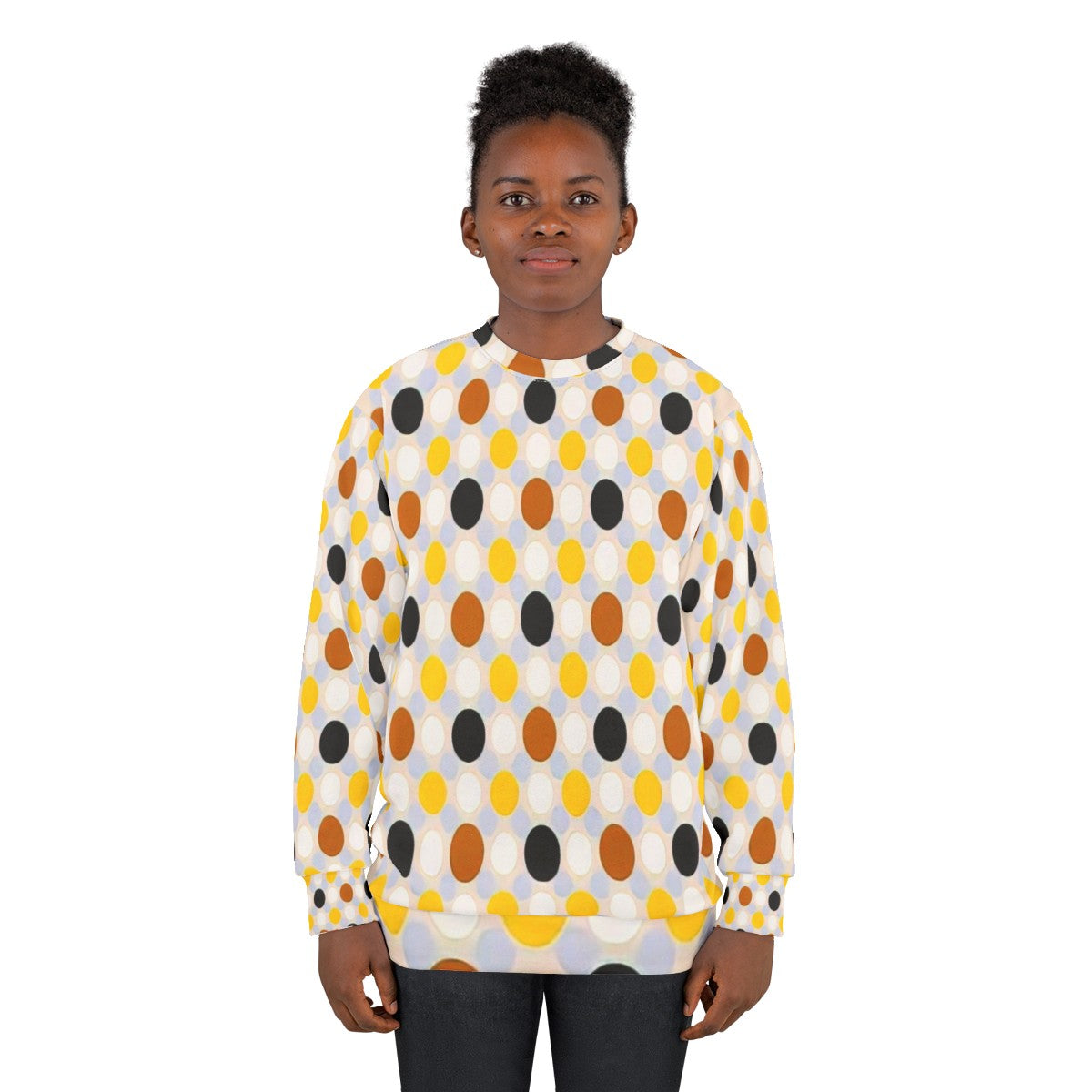 Thomas Downing inspired vibrant optical art sweatshirt - women