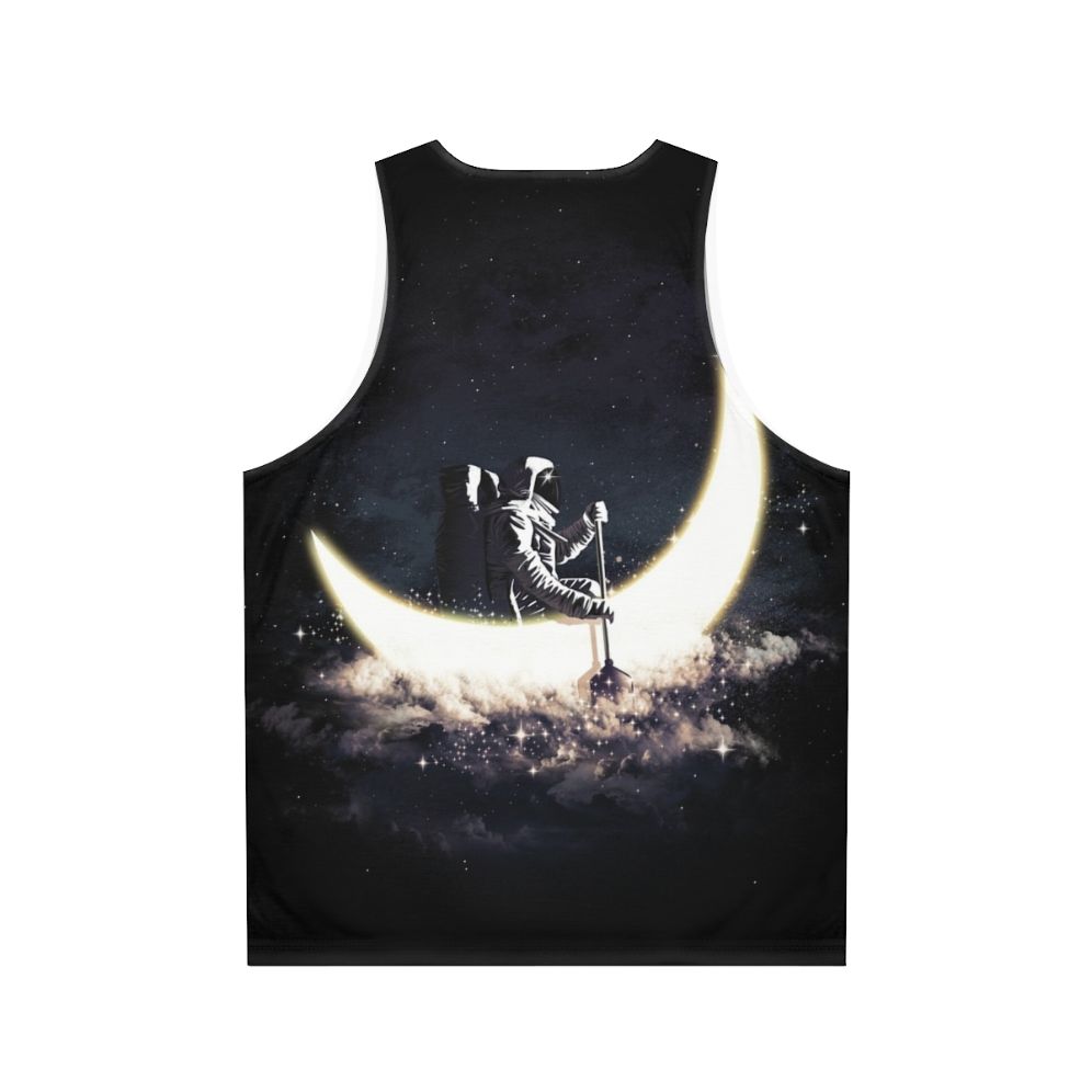 Cosmic moon sailing unisex tank top - Back