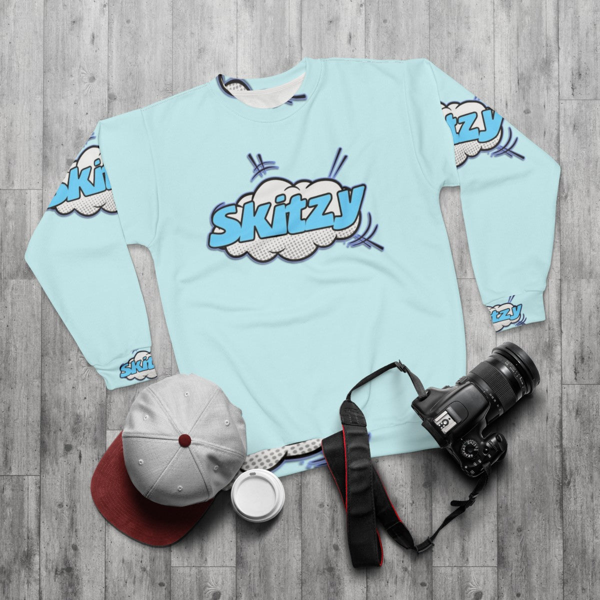 Skitzy Classic Sweatshirt - YouTube Influencer Merch - flat lay