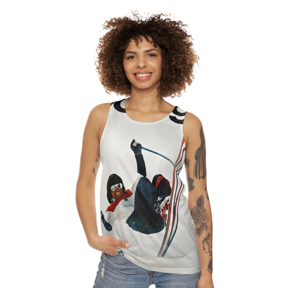 Unisex ski-themed tank top - women