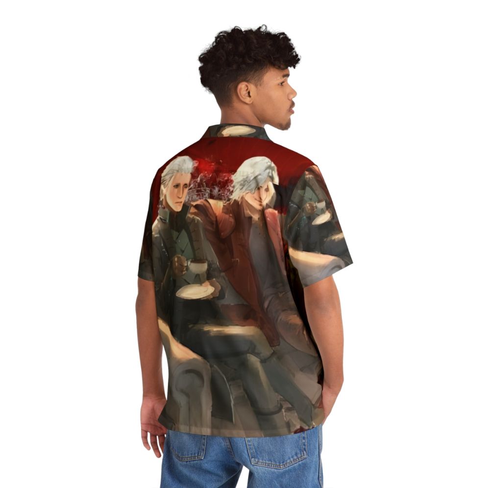 Devil May Cry 5 Anime Hawaiian Shirt with Dante, Vergil, and Nero - People Back