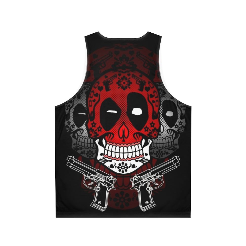 Candy Pool Unisex Tank Top with Sugar Skull Design - Back