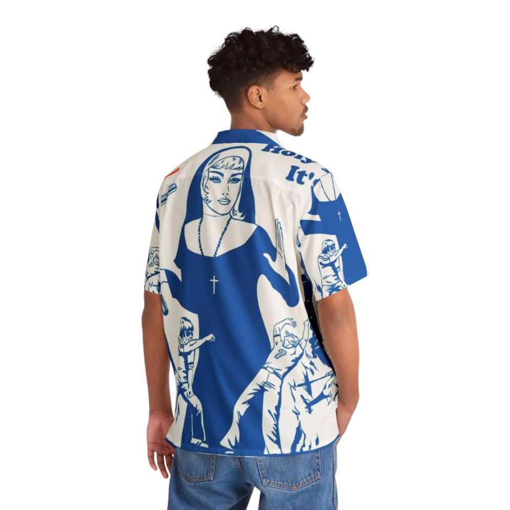 Nunchuck Nun Hawaiian Shirt with Pop Culture and Kung Fu Motif - People Back