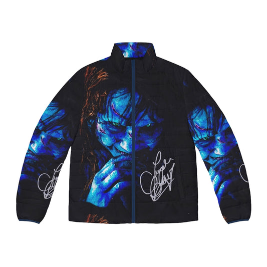 Linda Blair's autographed puffer jacket from the classic horror film The Exorcist