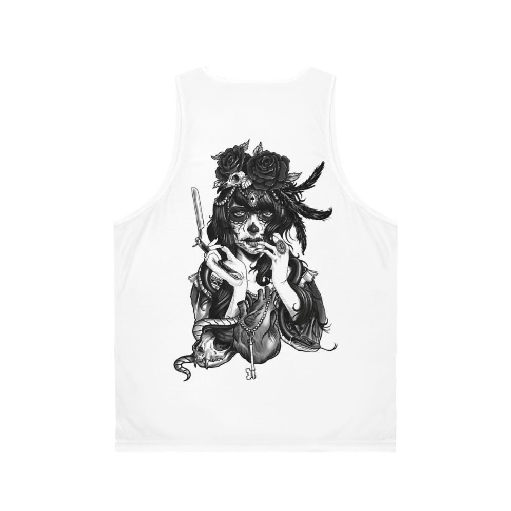 Dia de los Muertos Sugar Skull Unisex Tank Top - Back