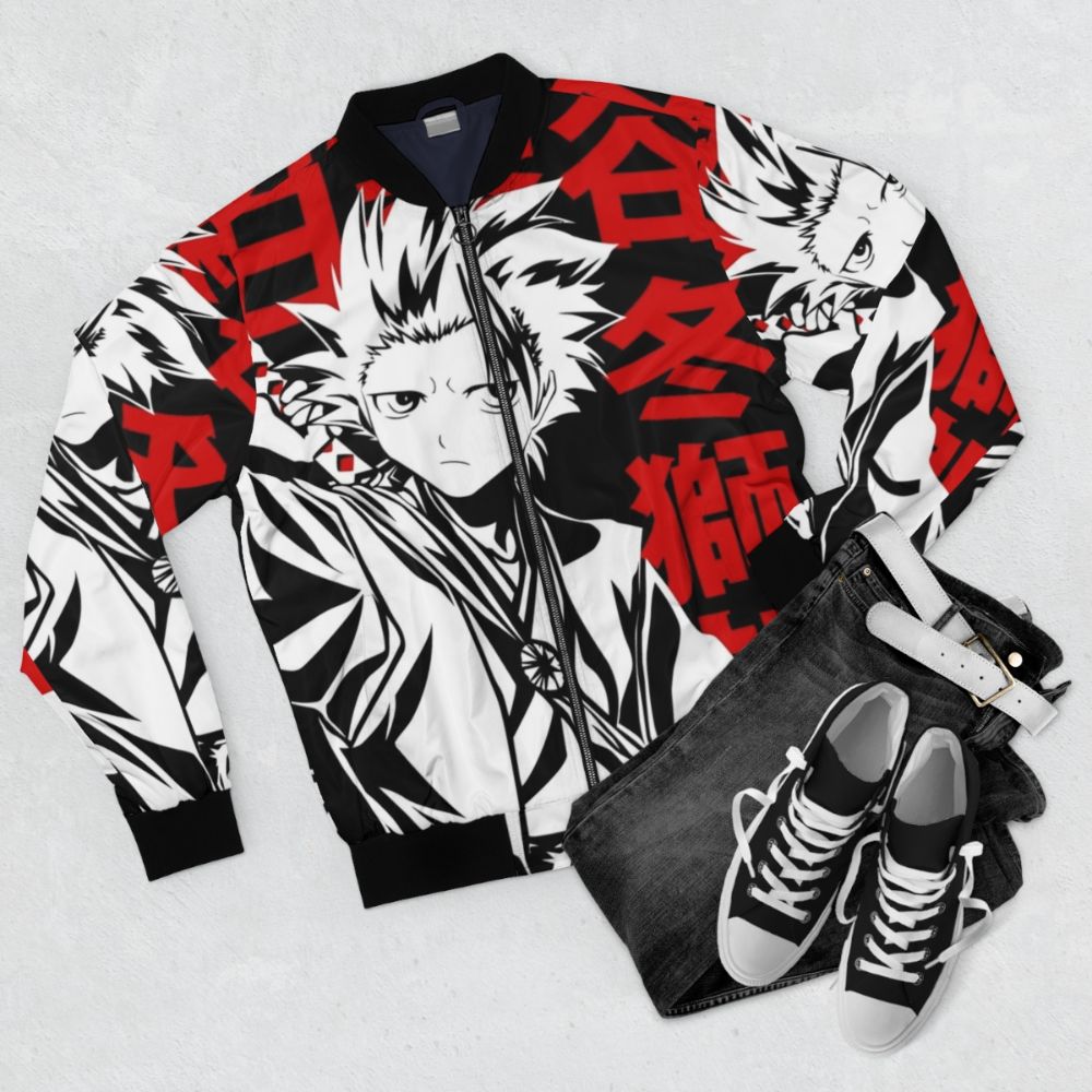 Toshiro Hitsugaya 10th Division Captain Bomber Jacket - Flat lay