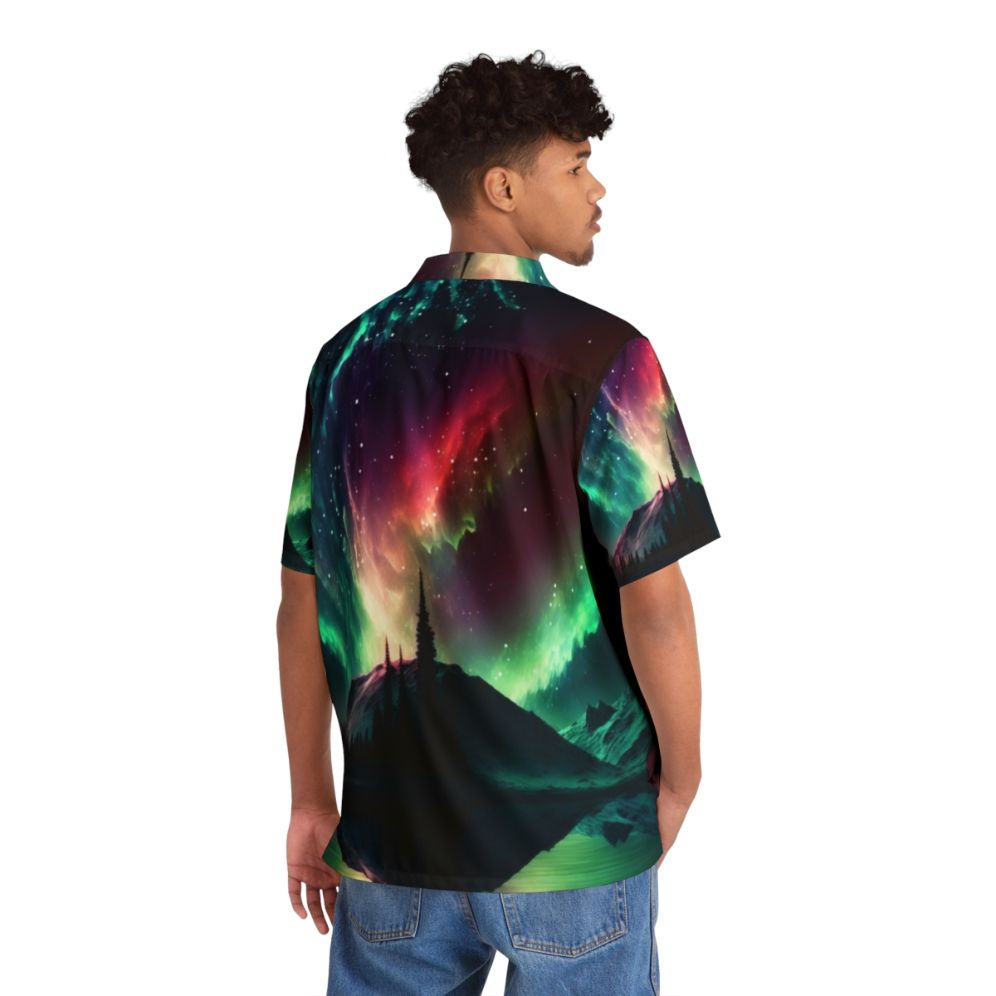 Aurora Borealis Hawaiian Shirt with Stunning Nature Landscape - People Back