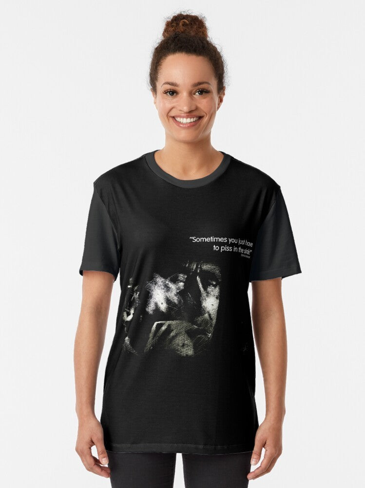 Charles Bukowski 'Sometimes You Just Have to Piss in the Sink!' Graphic T-Shirt - Women