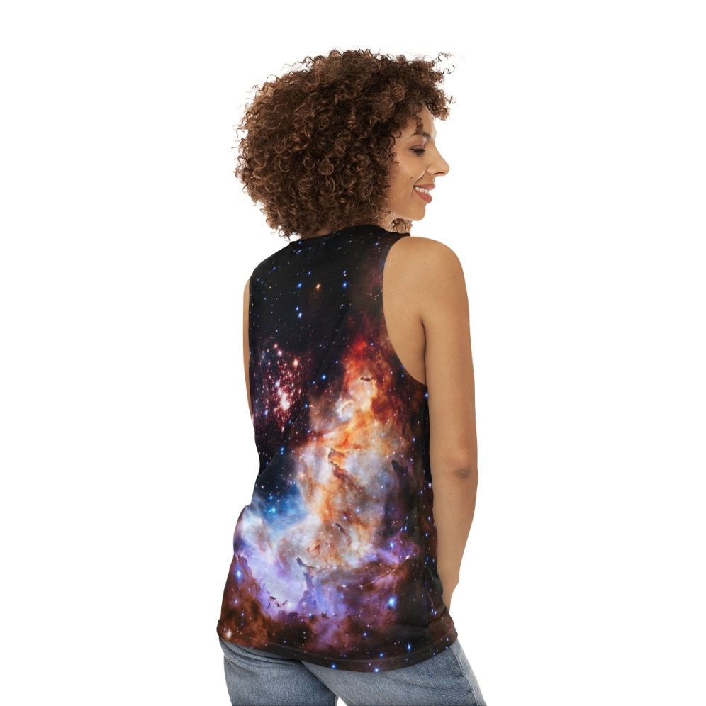 Galaxy Nebula Unisex Tank Top - women back