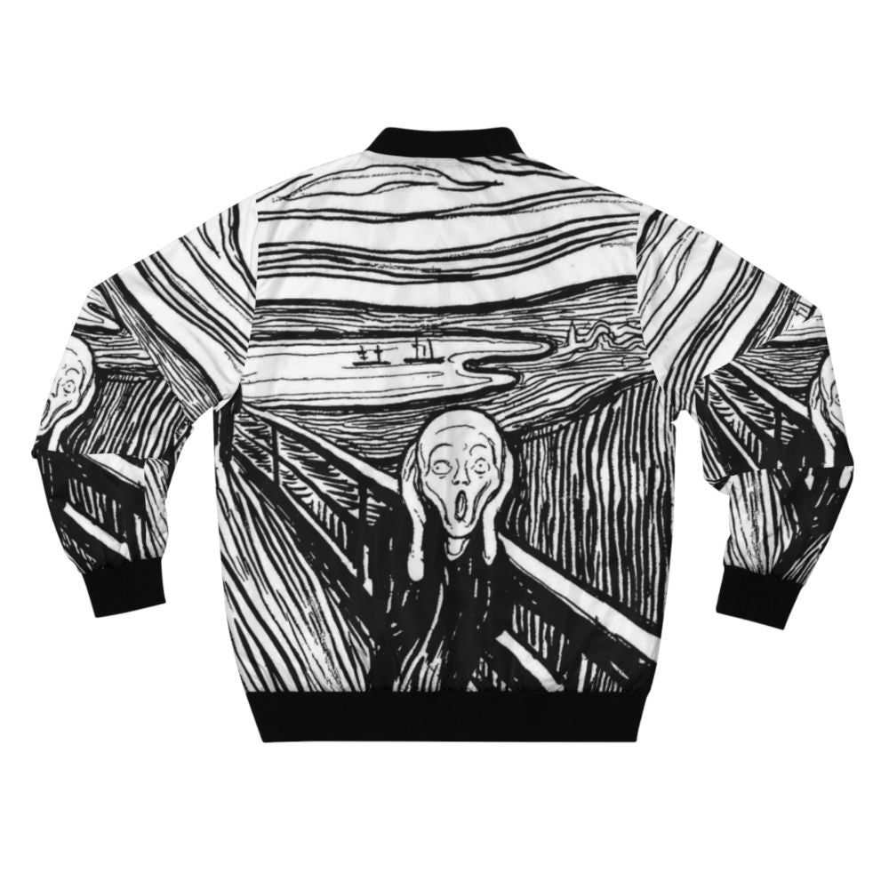 Bomber jacket featuring Edvard Munch's iconic expressionist painting "The Scream" - Back