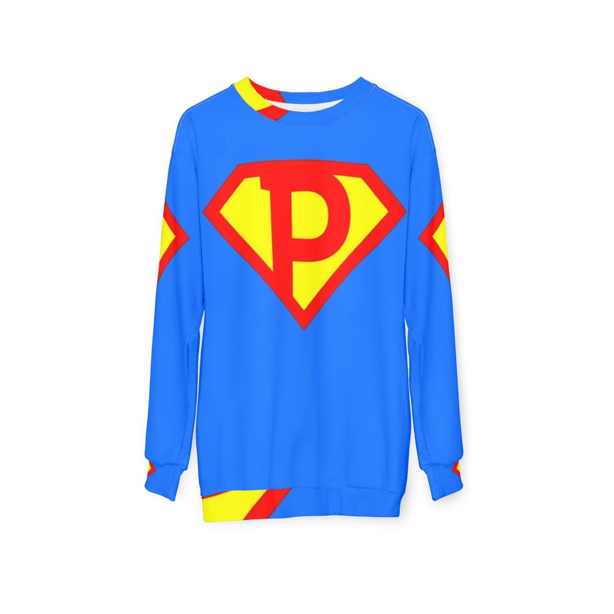 Letter A-Z Superhero Graphic Sweatshirt - hanging