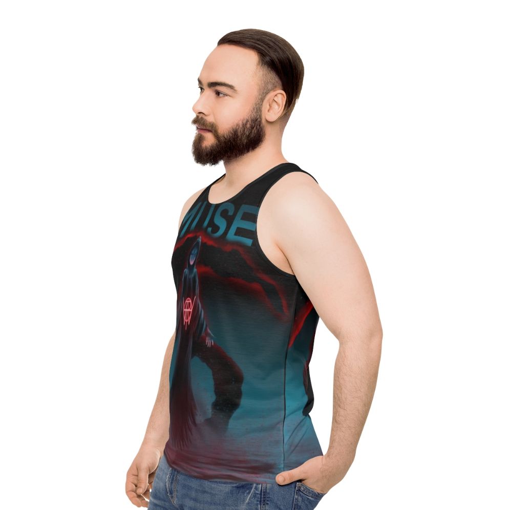 Unisex Tank Top with Graphic Design - men side