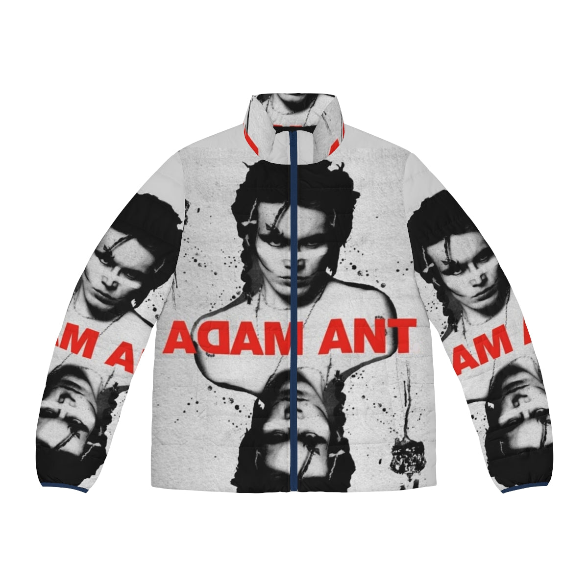 Adam Ant inspired puffer jacket with playing card design