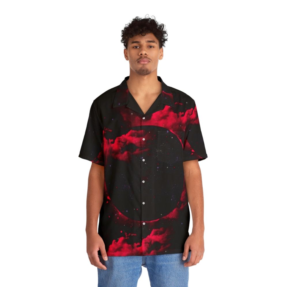 Cosmic Black Hole Hawaiian Shirt - Space Inspired Fashion - People Front