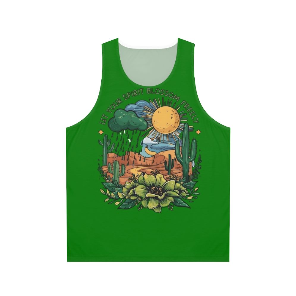 Floral unisex tank top with nature inspired design