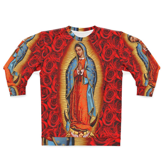 Virgen De Guadalupe Catholic Sweatshirt for Lowrider Enthusiasts