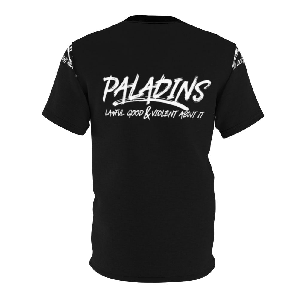 Paladin Tabletop Game T-shirt with Lawful Good and Violent Design - Back