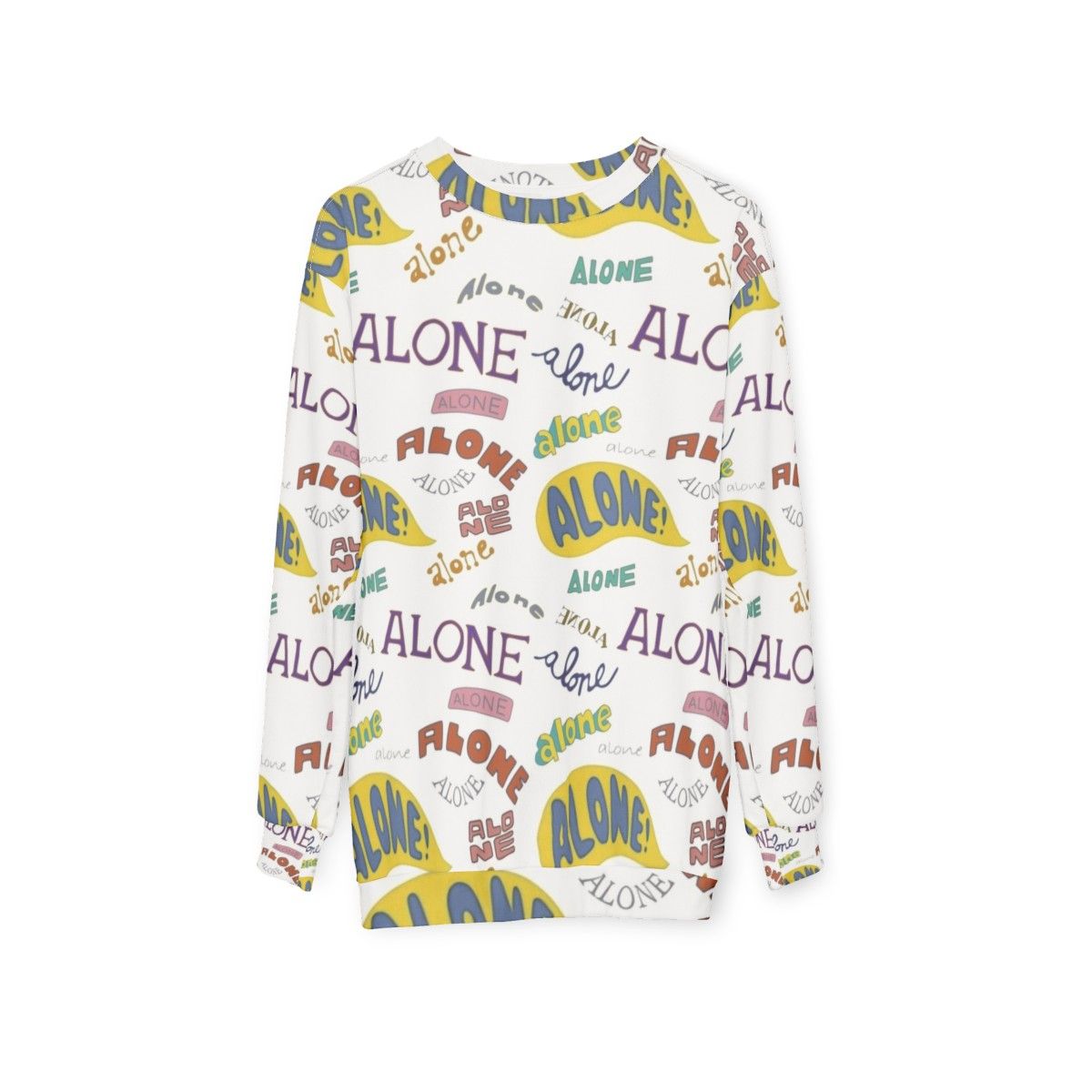 Alone Sweatshirt featuring Spongebob and Squidward - hanging