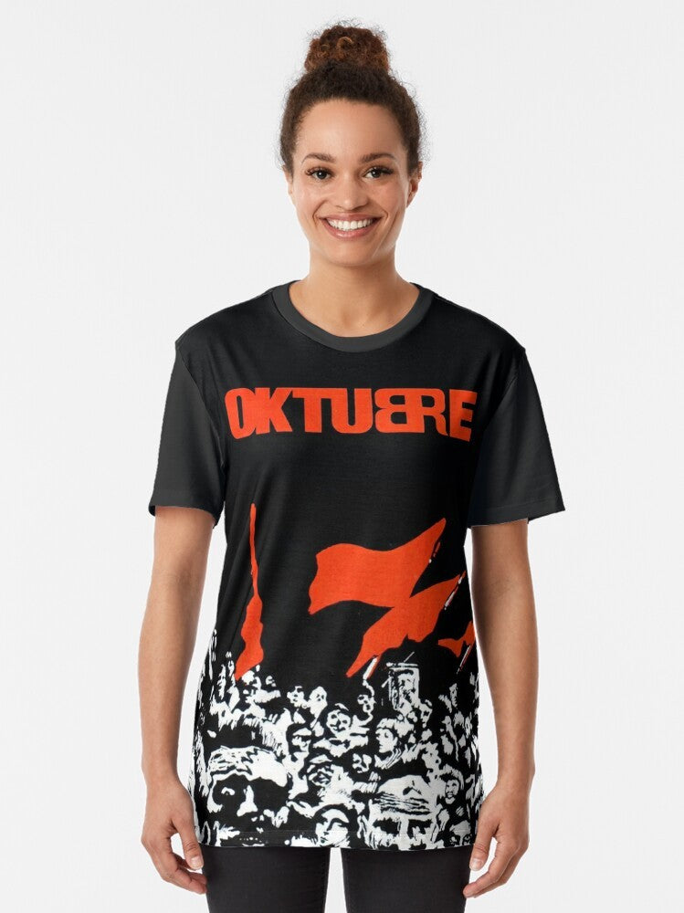 Oktubre Graphic T-Shirt featuring music icons from Argentina - Women