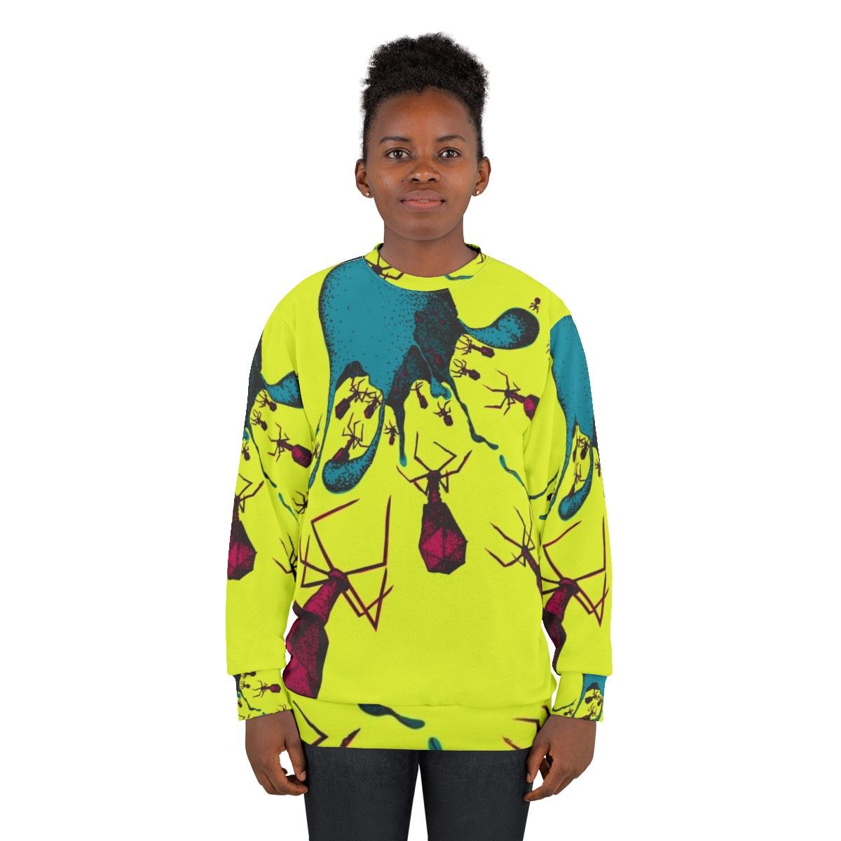 Lysis in Colour Sweatshirt - Vibrant design depicting bacteriophage lysis - women