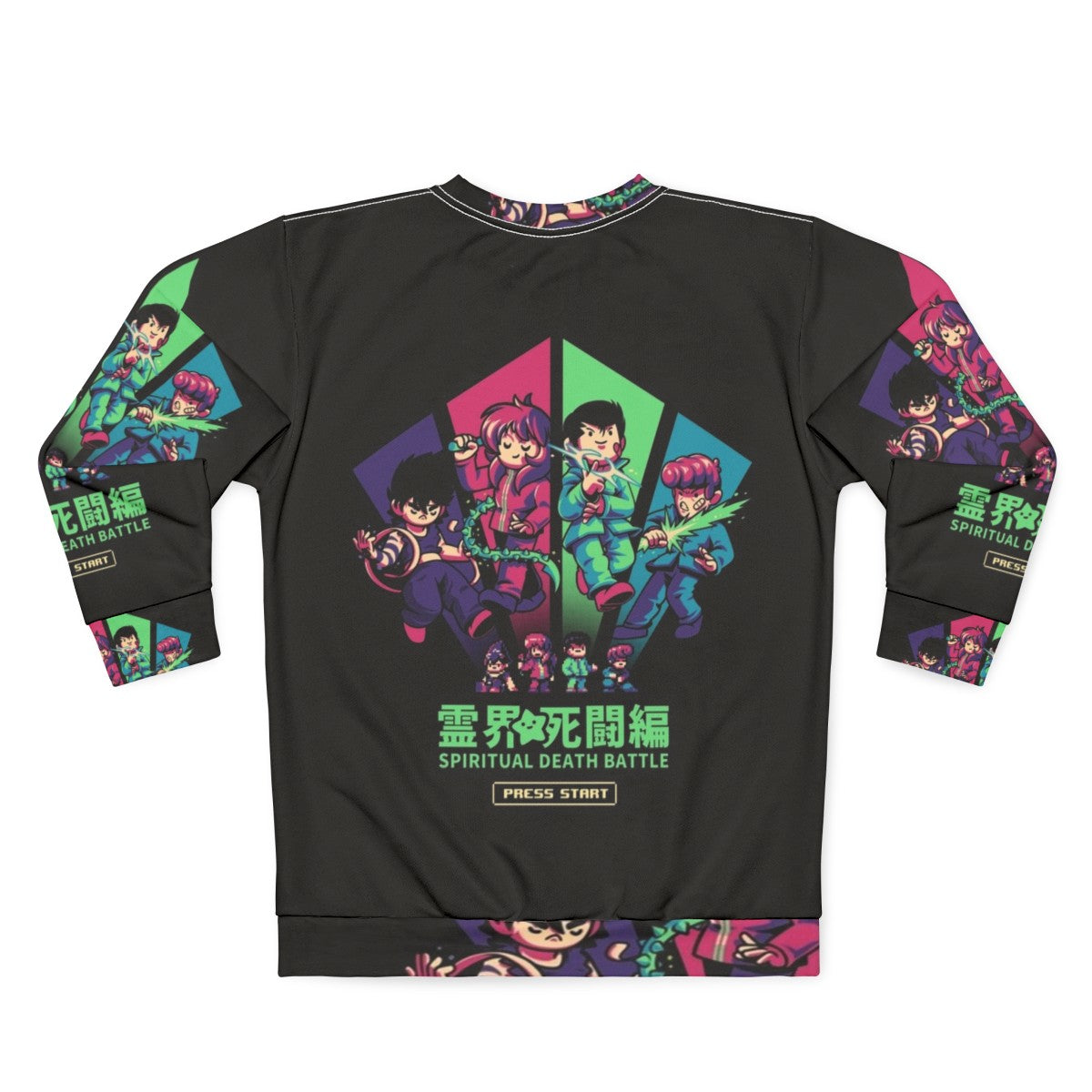 Spiritual Battle Anime Retro Gaming Sweatshirt - Back