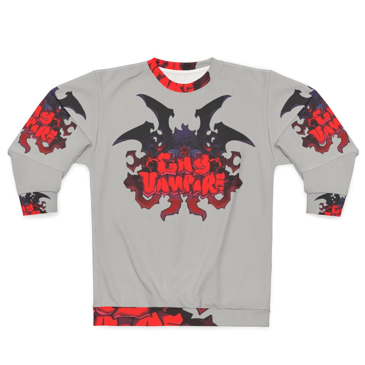 Spooky gay vampire sweatshirt with gothic design