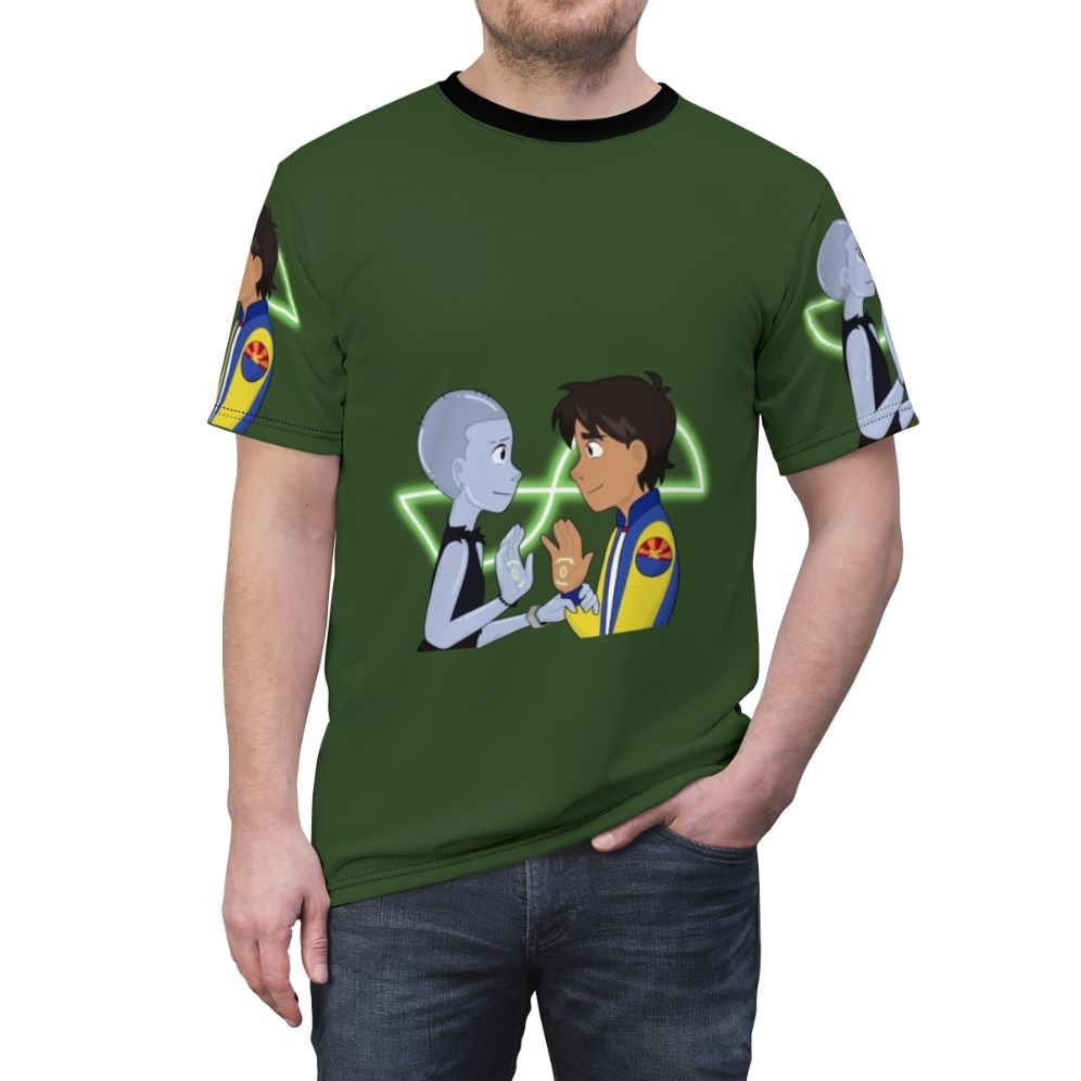 Infinity Train inspired t-shirt featuring cartoon network characters - men front