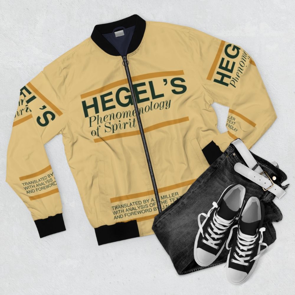 Hegel's Phenomenology of Spirit-inspired bomber jacket - Flat lay